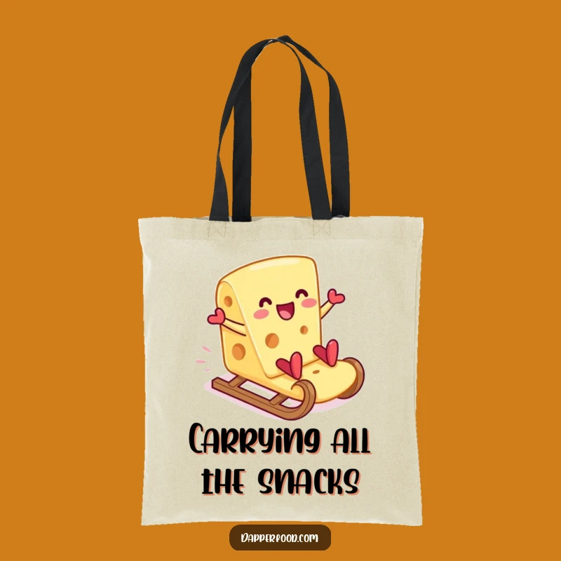 Funny Cheese Cracker Slide Tote Bag - Carry Your Snacks in Style Gift