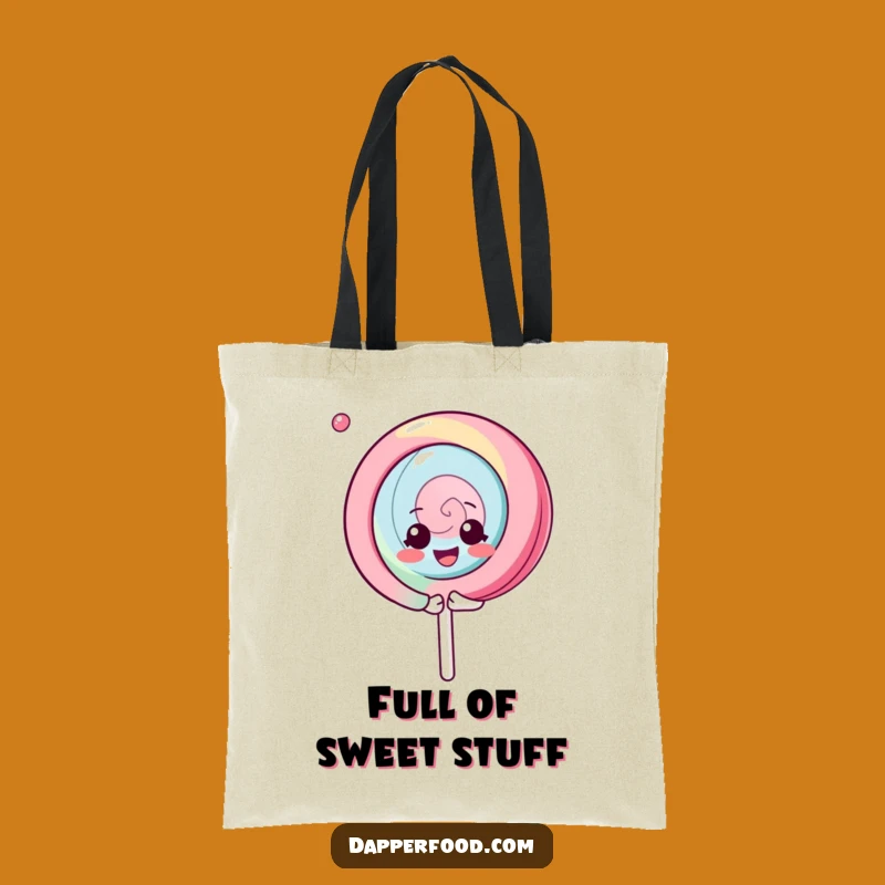 Funny Kawaii Lollipop Tote Bag: Carry Joy with This Gleeful Spinning Character Tote Gift
