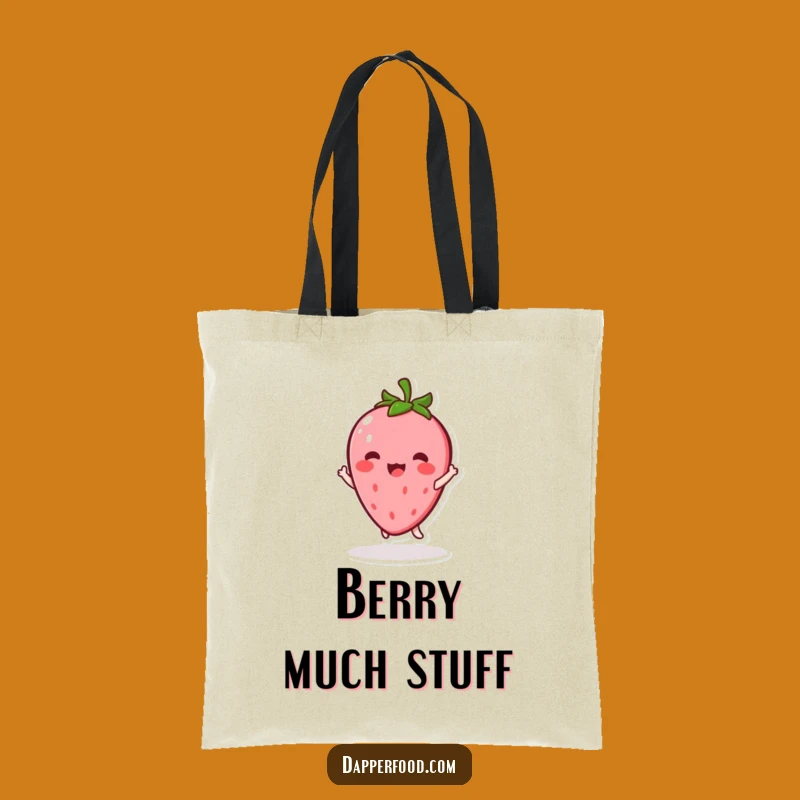 Funny Kawaii Strawberry Tote Bag: Carry Excitement with This Twirling Character Tote Gift
