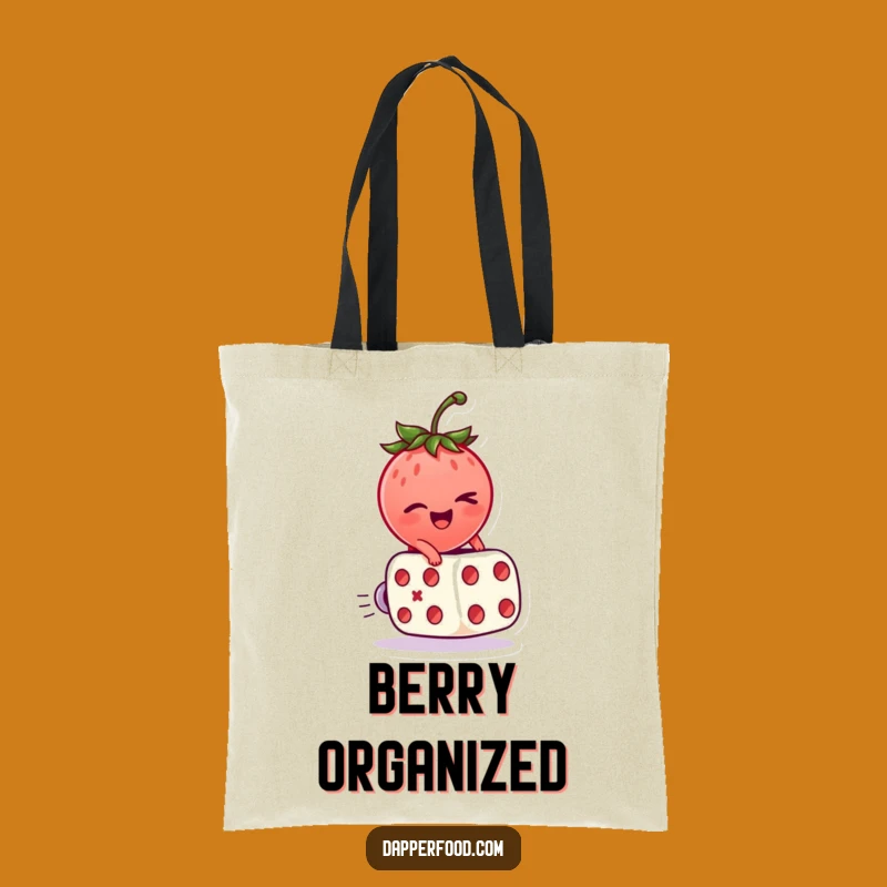 Funny Strawberry Dice Tote Bag: Carry Your Luck, Perfect Humorous Gift!