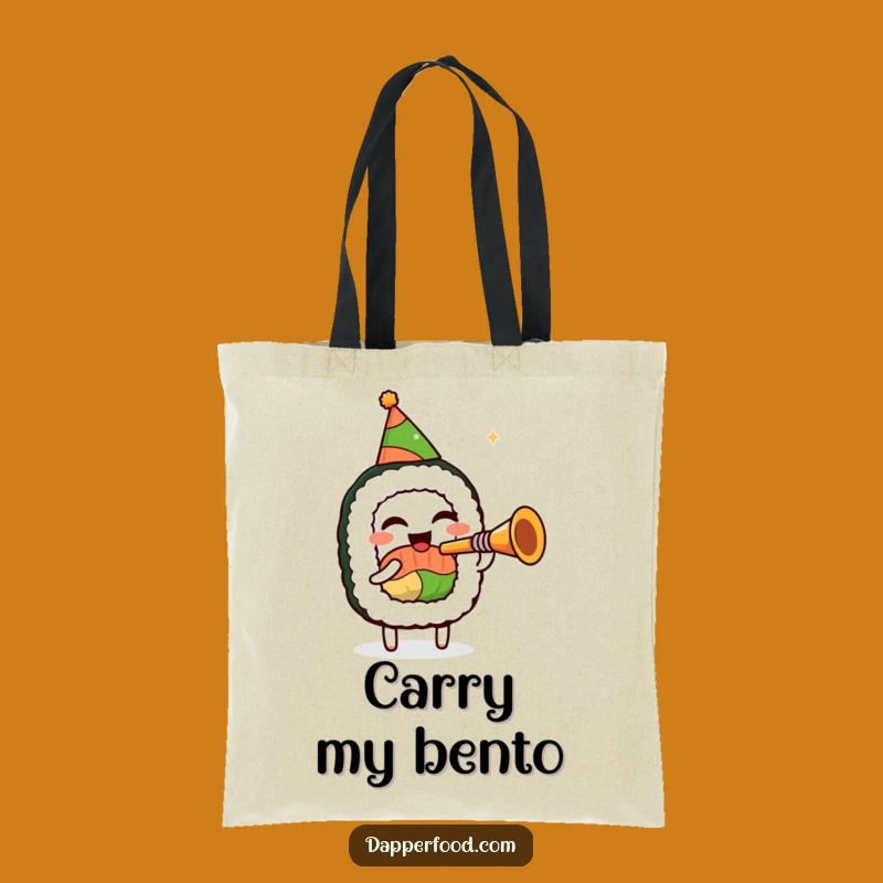 Funny Sushi Trumpet Tote Bag - Carry Your Tunes with Comedic Flair