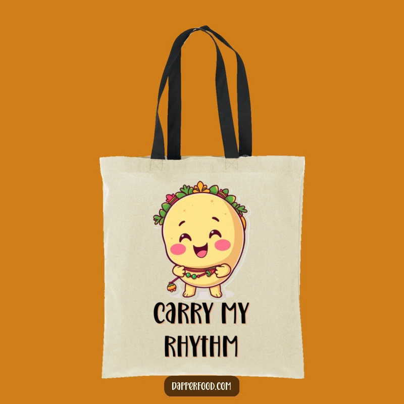 Funny Taco Tote Bag: Adorable Taco Character Shaking Maracas, Hilarious Fiesta Accessory Gift!