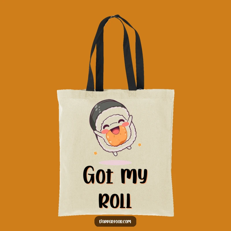 Funny Sushi Roll Somesault Tote Bag: Carry Your Joyful Kawaii Style Anywhere