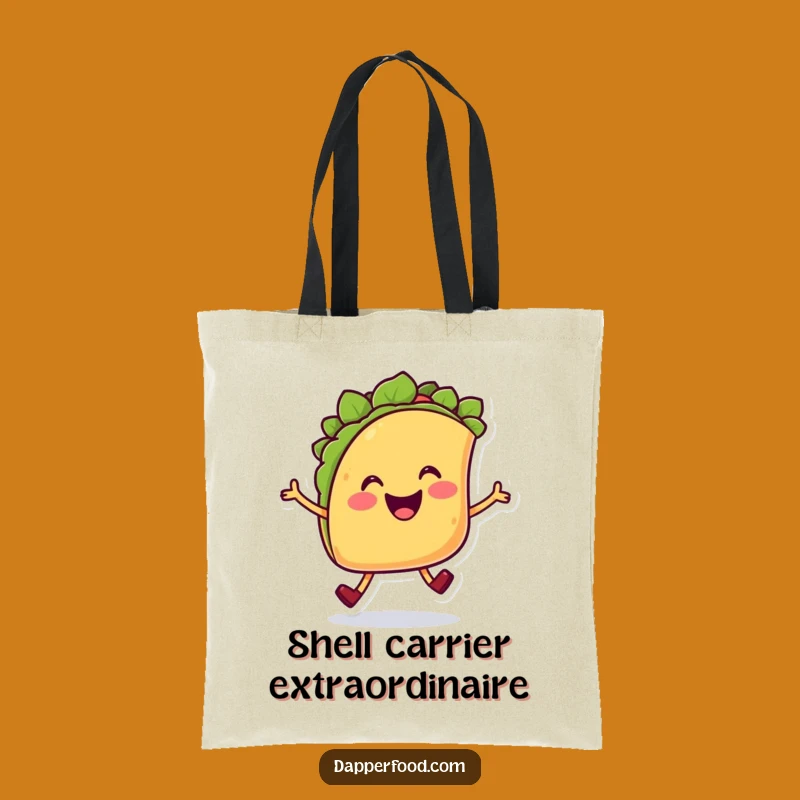 Funny Taco Hop Tote Bag: Carry Your Fun with This Cheerful Character!